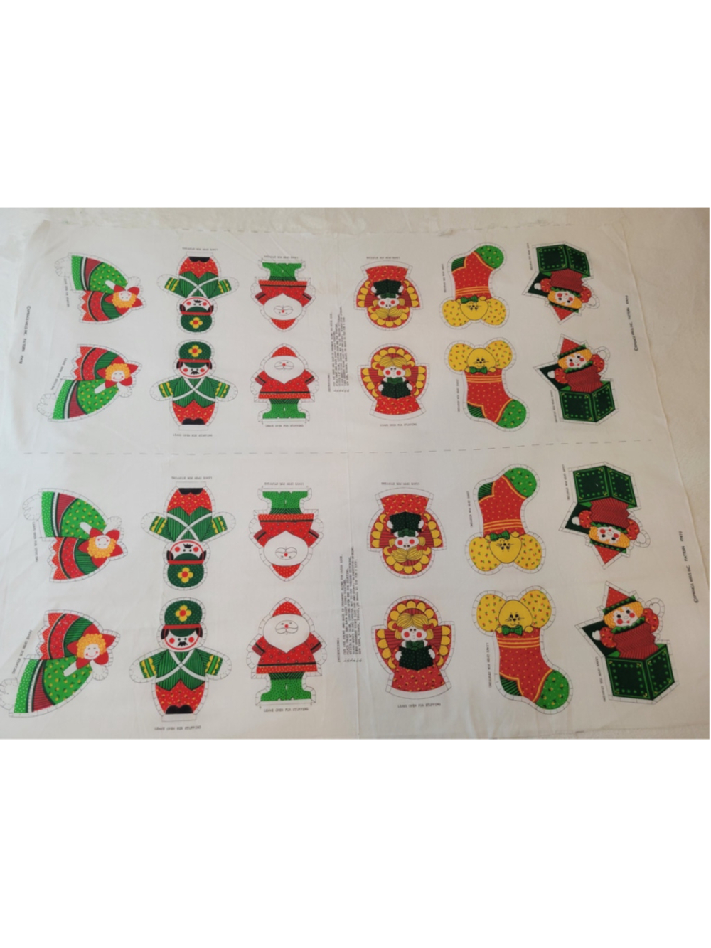Vintage Springs Mills Christmas Ornaments Cut Sew Fabric Panels Pattern 7470 Lot